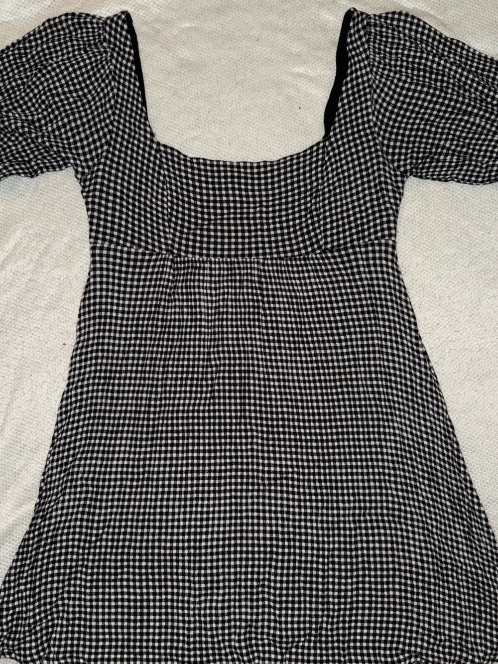 Kendall & Kylie Black-and-White Gingham Mini Dress